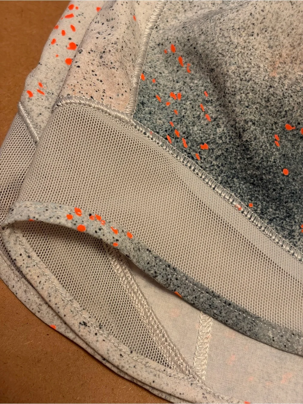 lululemon athletica Light Gray Spray-Print Athletic Shorts with Coral Flecks
